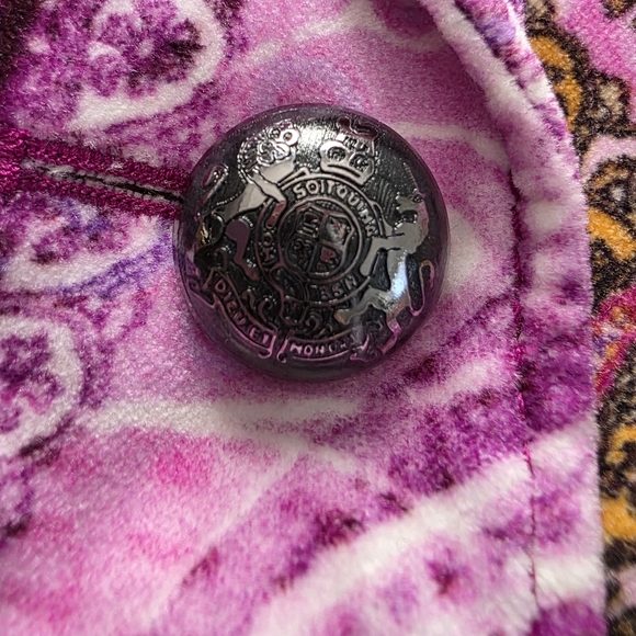 Basler Purple Multicolor Paisley Print Blazer Velvet Collar Jacket Medium - Picture 6 of 16